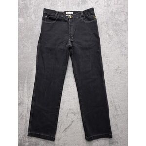 Just In Trend Jeans Mens Measured 37x31 Black Straight Flame Resistant‎ Zip Fly